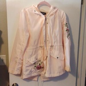 CoffeeShop Light Pink Floral Embroidered Jacket